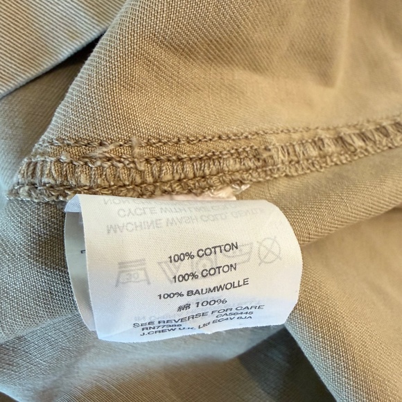 J Crew -Khaki Beige Safari 100% Cotton Button up Long Sleeve Shirt Dress, Size 8 - Picture 6 of 6